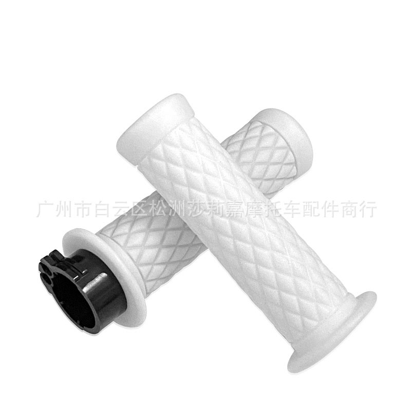 Empuñaduras de manillar de motocicleta Retro, agarre de acelerador Universal de 25MM y 28MM para Kawasaki, Yamaha, Harley, 883, 1200, Honda CB400: Blanco