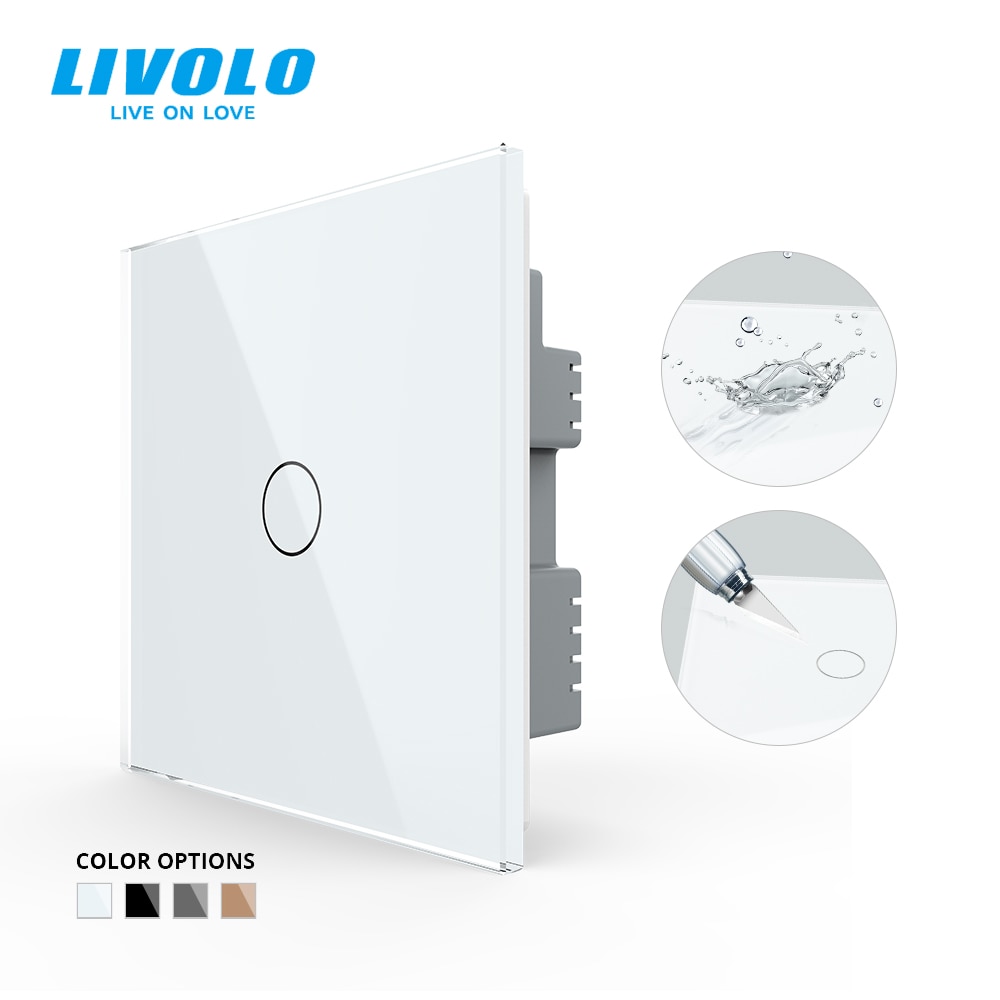 Livolo UK standard Wall Light Touch Switch,Glass Panel,touch sensor control,with led backlight,1-4gangs,wall touch switch