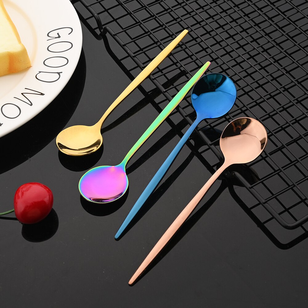 Spiegel Rose Goud Bestek Bestekset Roestvrij Staal Thuis Servies Feest Vork Lepel Dessertmes Keuken Diner Servies Set