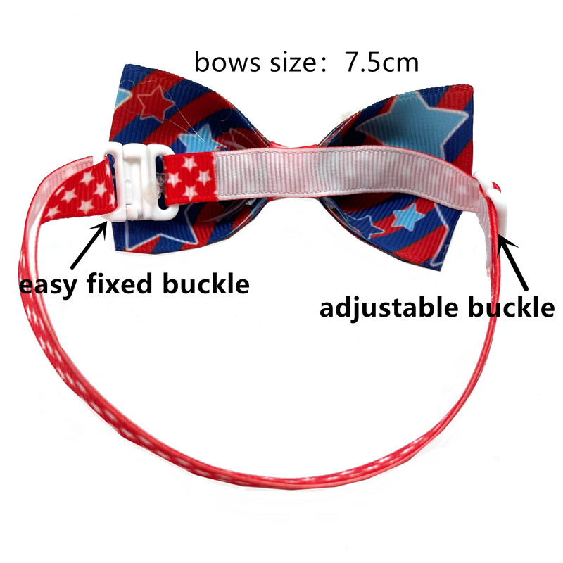 Pajarita para el día de la Independencia Americana para mascotas, Collar ajustable para perros, corbatas para perros, accesorios de aseo para perros, pajarita para mascotas, 50/100 piezas