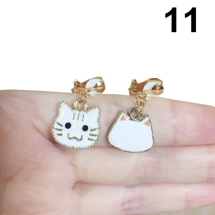 Clip On Earrings Kids Cute Cartoon Animal Cat Ear No Piercing Ear Rings For Children Jewelry Korean Ear Clip For Girls