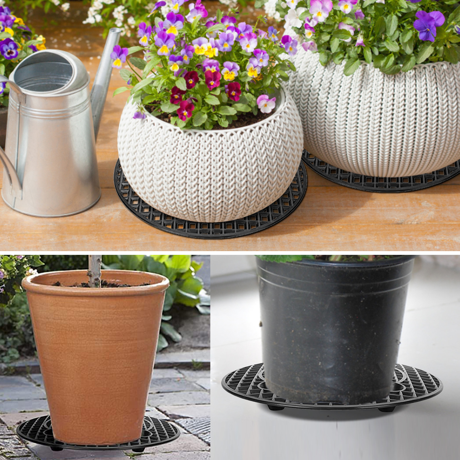 Support de plantes robustes, tapis de Pot de fleurs pour prévenir la pourriture et les dommages, rehausseur de plantes pour Pots d&#39;intérieur et d&#39;extérieur