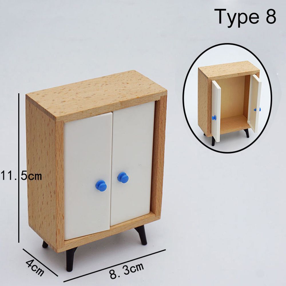 1:12 Schaal Poppenhuis Miniatuur Meubels Sofa Bed Kledingkast Tv Kast Mini Inrichting Scene Model Spelen Huis Micro Landschap: Type 8