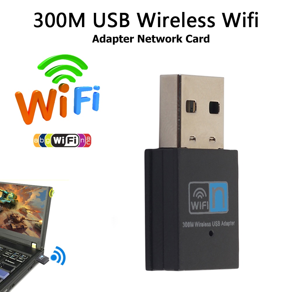 300Mbps WiFi USB Network Card Dongle Portable Wireless Internet Adapter Signal Receiver for Laptop Notebook PC