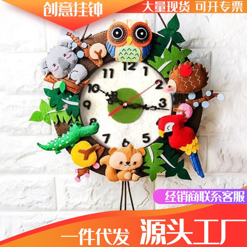 Christmas Non-woven Felt Animal Clock. Diy Kit Craft Handmade Craft Kit Toys