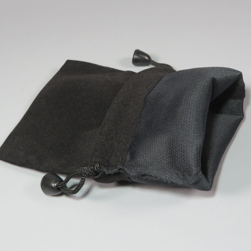 Pctonic zachte opbergtas velboa flanellen etui stoffen tas 10 x 20cm voor powerbank camera smartphone zwart voor iphone 6 7 plus