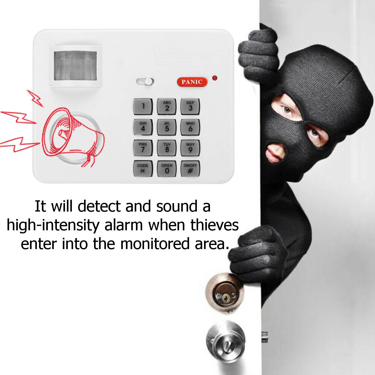 Wireless PIR Motion Sensor Alarm Password Keypad Anti Burglar Home Security Keypad Remote Infrared Detectors