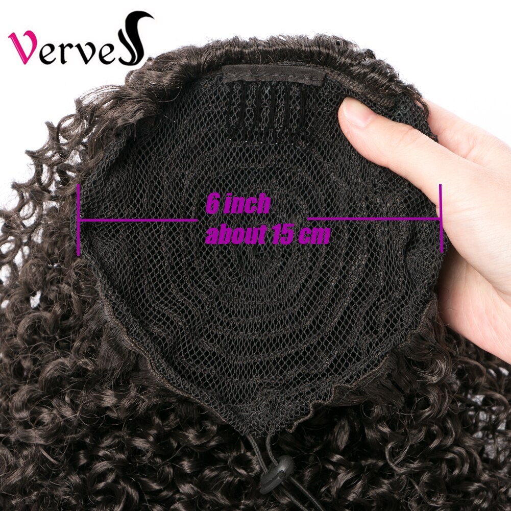 VERVES Lockige Pferdeschwanz Haarteil Mit Gummi 10&#39;&#39; häkeln geflecht Band haar Chignon Synthetische Pferdeschwanz Haar Verlängerung mit Clip-in