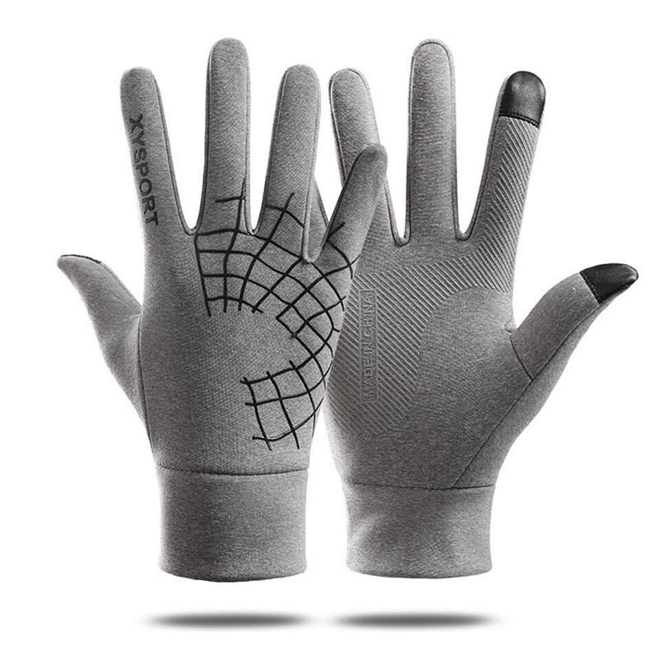 Guantes para moto bicicleta de dedo completo guantes con pantalla táctil para conducción al aire libre/pesca/senderismo/esquí mujeres hombres guantes: 0605B Grey