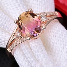 frauen Ring Elegante Rose Gold Kristall Strass Ring Für Frauen Zubehör Braut Hochzeit Engagement Jewlery: 11