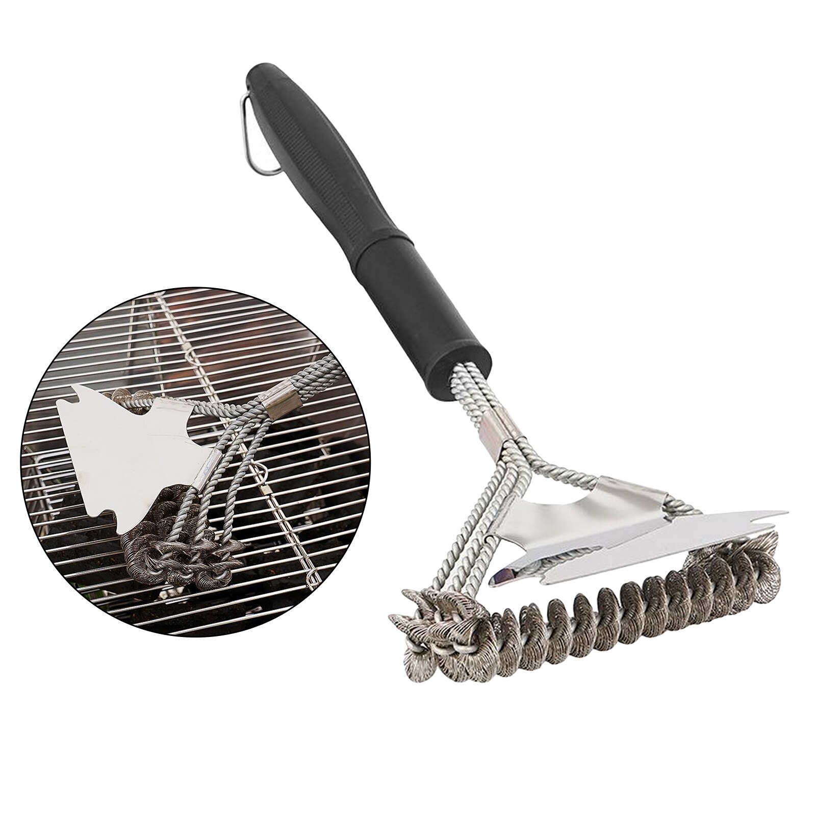 Metal Grill Brush Bristle for Barbecue BBQ Cleaning Brushes Cleaner Scraper with Easily Cleans Metal Grills Porcelain Grates