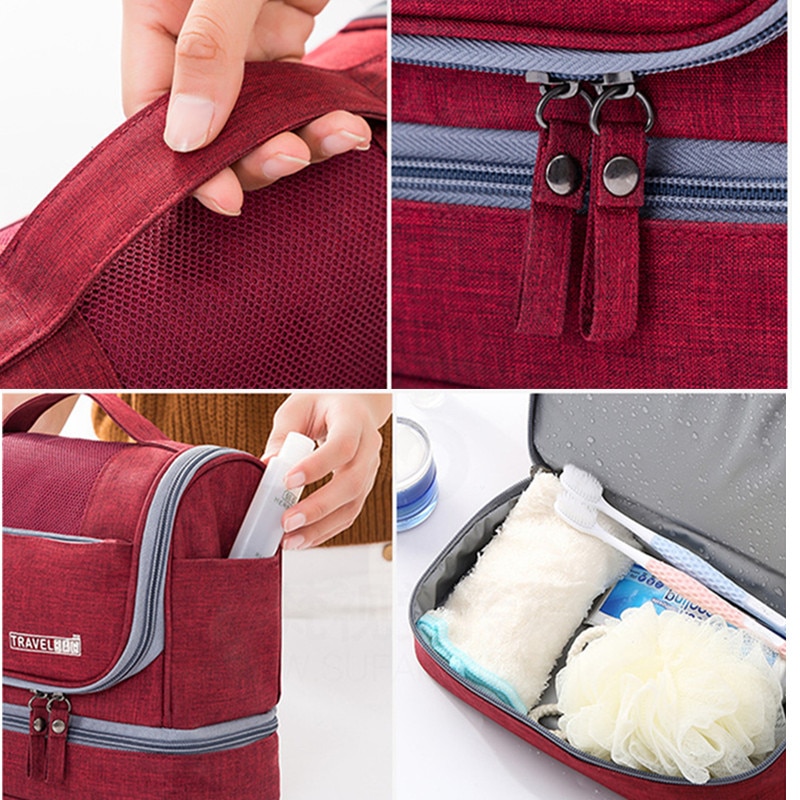 Men Hanging Hook Cosmetic Bag Travel Necessarie Large Toiletry Storage Women Makeup Vanity Cases Organizer Beauty Wash Pouch