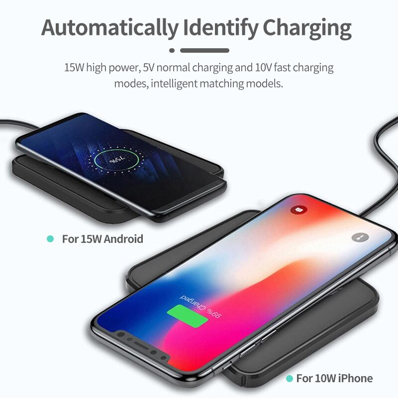 ANKNDO Qi Wireless Charger Type C 7.5W 10W 15W Wireless Charging Pad Fast Charge for iPhone Samsung Smart Phone Charger Device