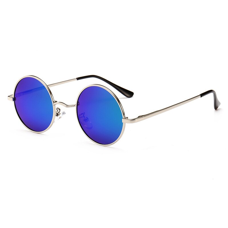 MYT_0279 Brand Round Polarized Sunglasses Men Women Retro Sun Glasses Male Female Metal Frame Eyewear Driving UV400: C6 Silver Green