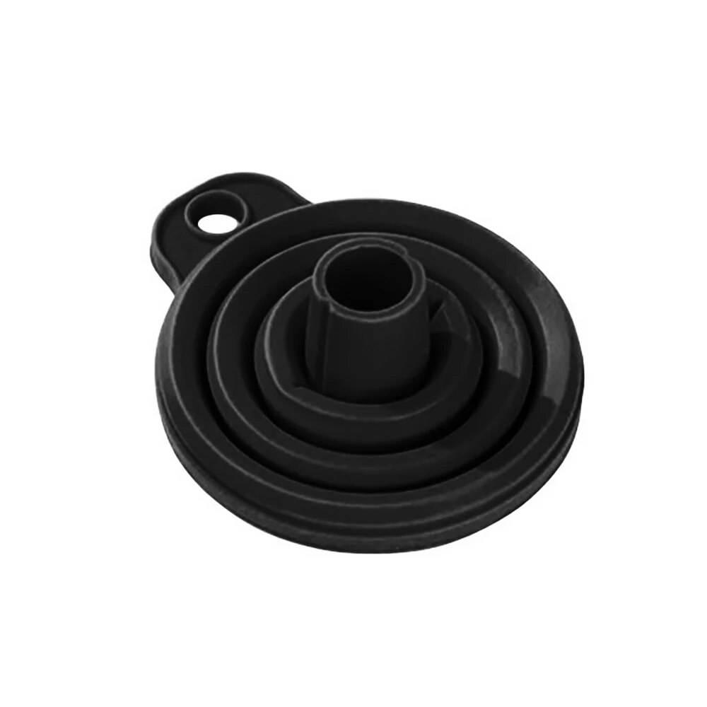 Engine Funnel Car Universal Silicone Liquid Funnel Washer Fluid Change Foldable Portable Auto Engine Oil Petrol Change Funnel: black