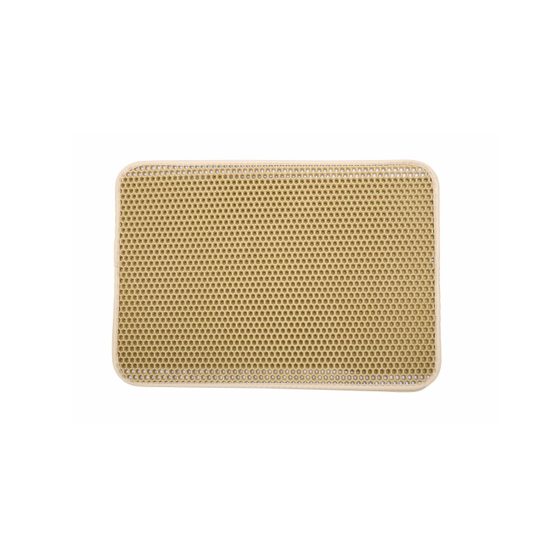 Cat Litter Mat Litter Pet Trapping Mat Double Layer Honeycomb Waterproof Litter Cat Uineproof Trapper Mat For Cat Litter Boxes: Beige / L