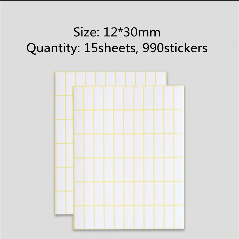 15Sheets Paper Self Adhesive Sticky White Label Name Stickers Blank Note Label Bar DIY Stationery Sticker Various Sizes Optional: DEEP BLUE