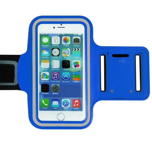 Javy 4.7 Inch Telefoon Gevallen Arm Band Voor Iphone 8 7 6 S 6 Sport Armband Riem Cover Hardlopen Gym haai Tas Voor Samsung S3 S4 S5: blue