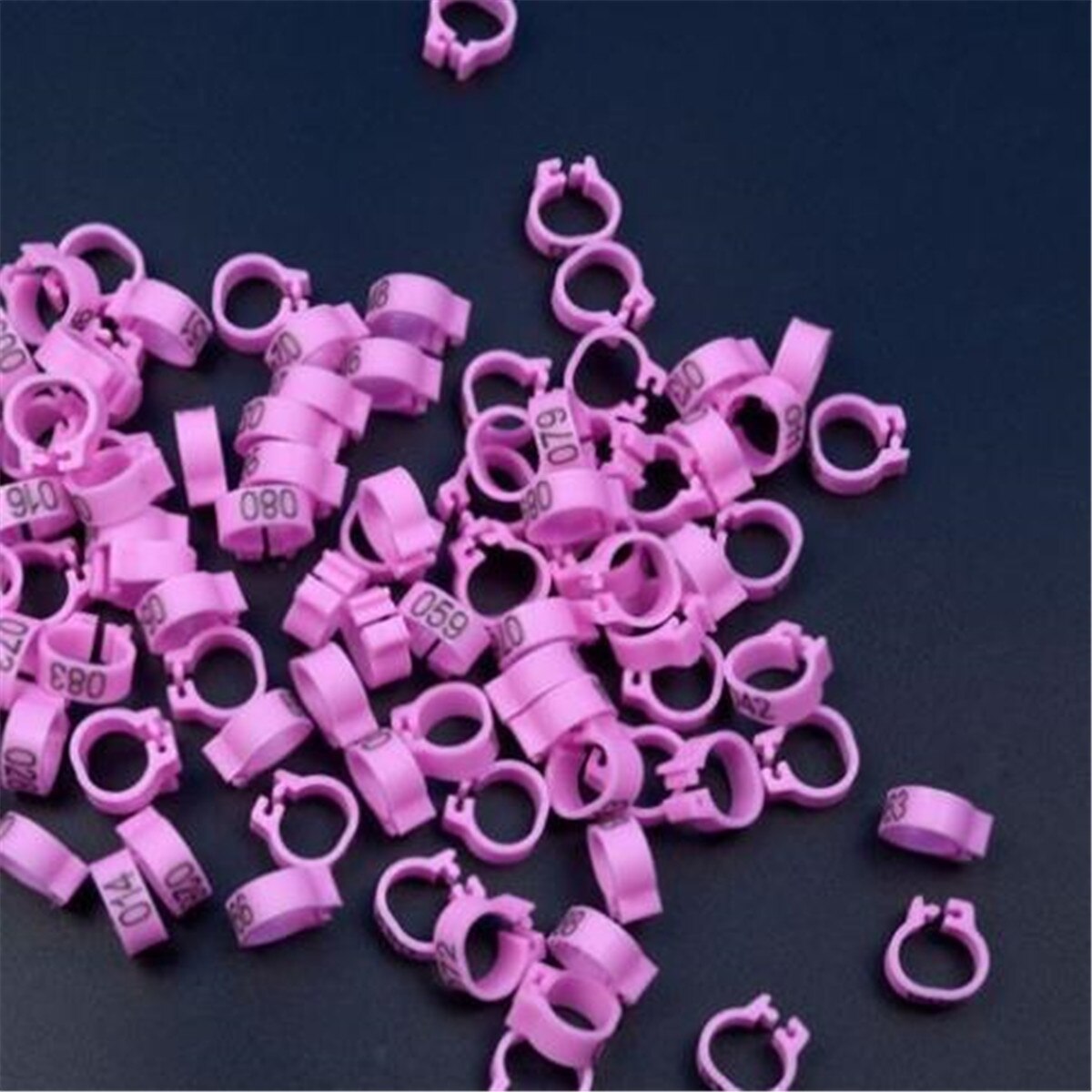 100Pcs Vogel Ringen Been Bands Voor Duif Papegaai Gevogelte Clip Ringen Nummer 1-100: Pink