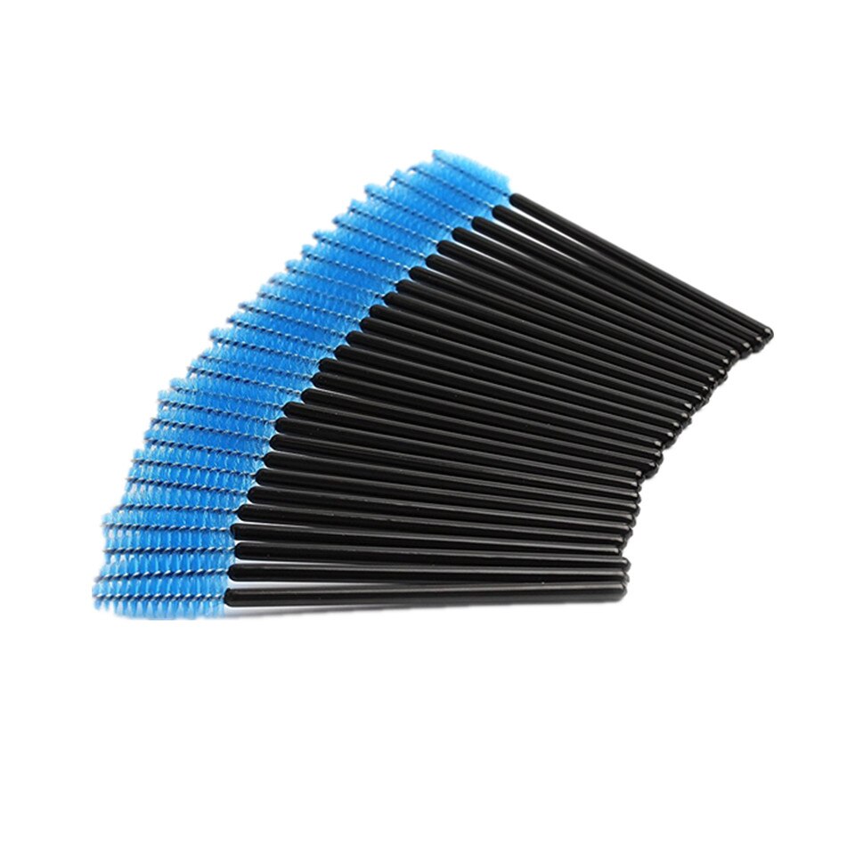 50Stck Wimpern Pinsel Einweg Wimpern Verlängerung Pinsel machen-hoch Kosmetische Werkzeug für Wimpern Reinigung Maskara Zauberstäbe Applikator: Schwarz Blau