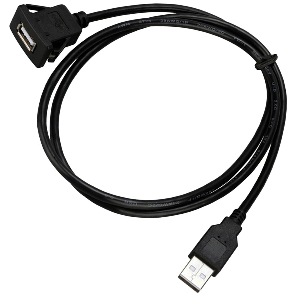 3.3ft Car Dashboard Panel Flush Mount Interface Cable With USB 2.0 Connector