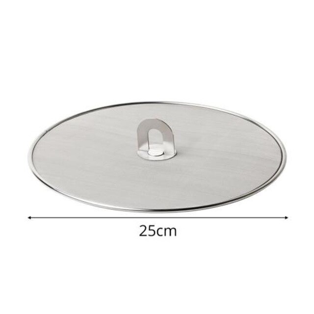 Universal stænkskærm stænkskærm stegepande beskytter mod olie 25/29/33cm rustfrit stål: 25cm