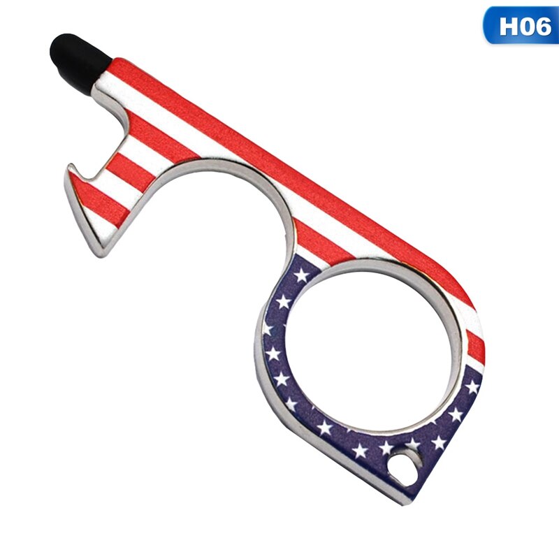 Portable Clean Key Door Opener Handheld Brass EDC Keychain No Touch Elevator Button Non-Contact Handheld Tool: H06