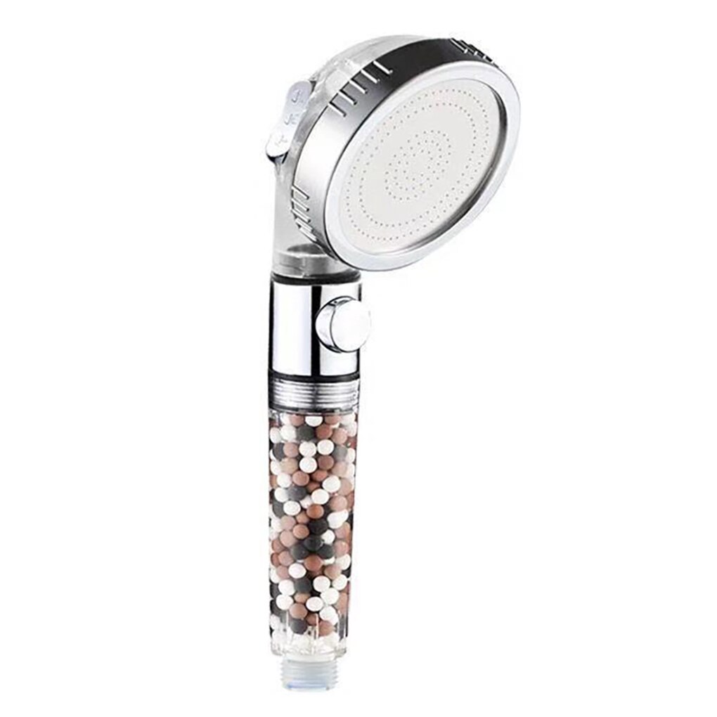 Shower Head Set Negative Ion Filter Bath Spray Water Saving Showerhead High Pressure SPA Nozzle With Switch 1.5m Hose And Base: Shower Spray
