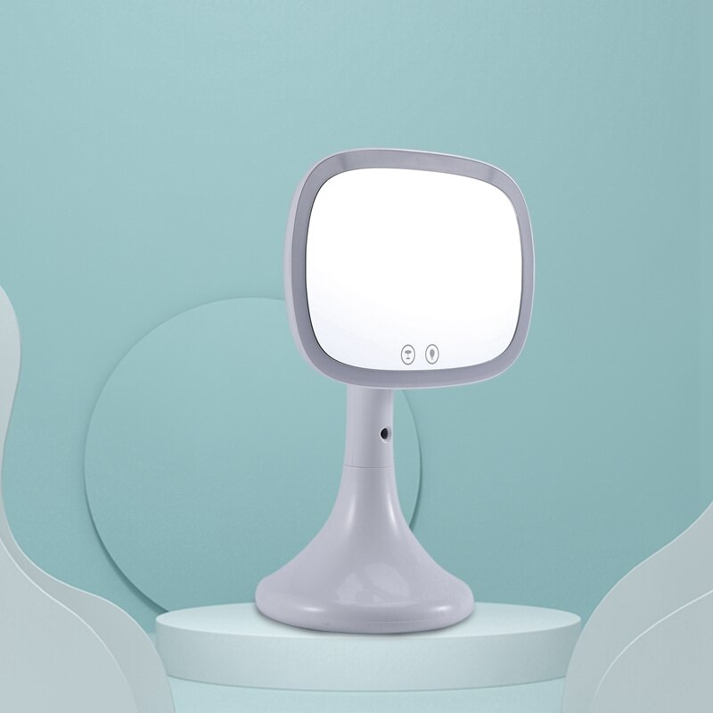 Led verlichte make-upspiegel, hydraterende spray, oplaadbare kaptafelspiegel, bureaulamp, touchscreen tafelcosmetische spiegel