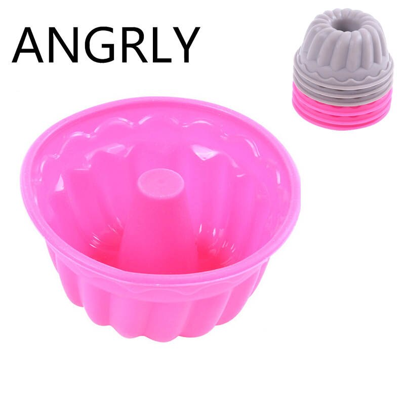 ANGRLY 10pcs Multi-color Silicone Cake Muffin Cupcake Mold Round Shape Baking Mould