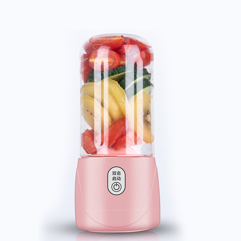 300ml bærbar juicer usb genopladelig kop flaske mini rejse frugt shaker elektrisk juice maker mixer maskine frugt blender krukker: Lyserød
