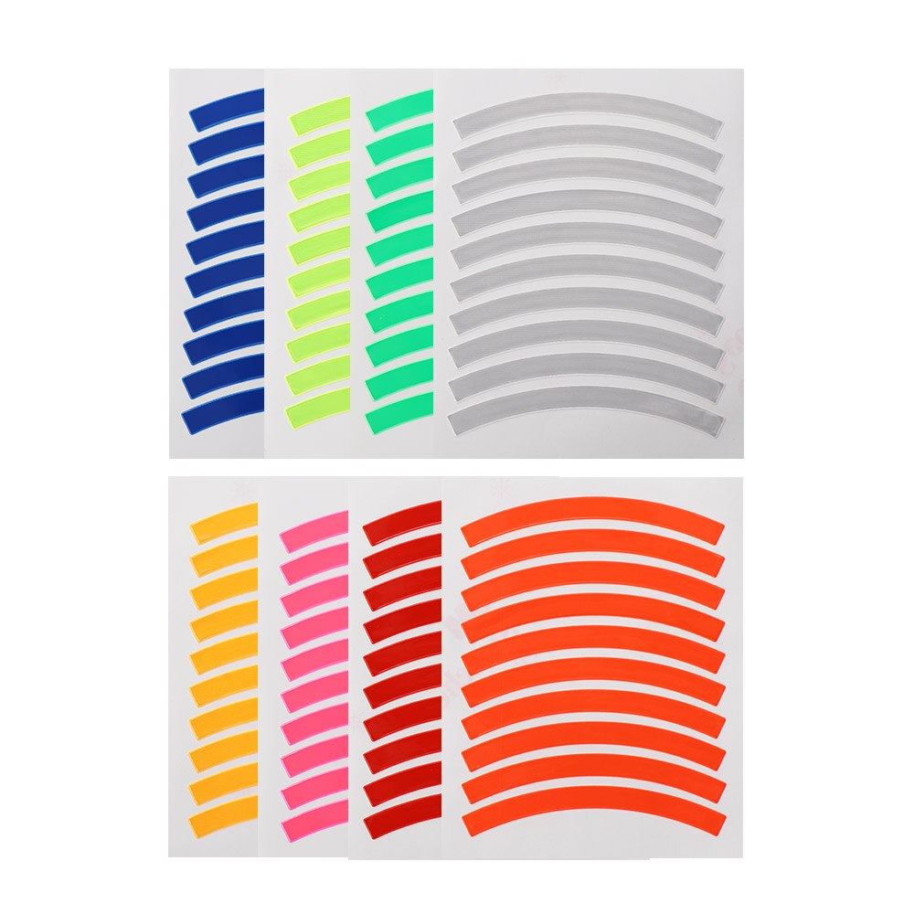 10Pcs Kinderen Loopfiets Reflecterende Sticker Wiel Decals Reflecterende Band Applique Tape Veiligheid Stickers Fiets Accessoires