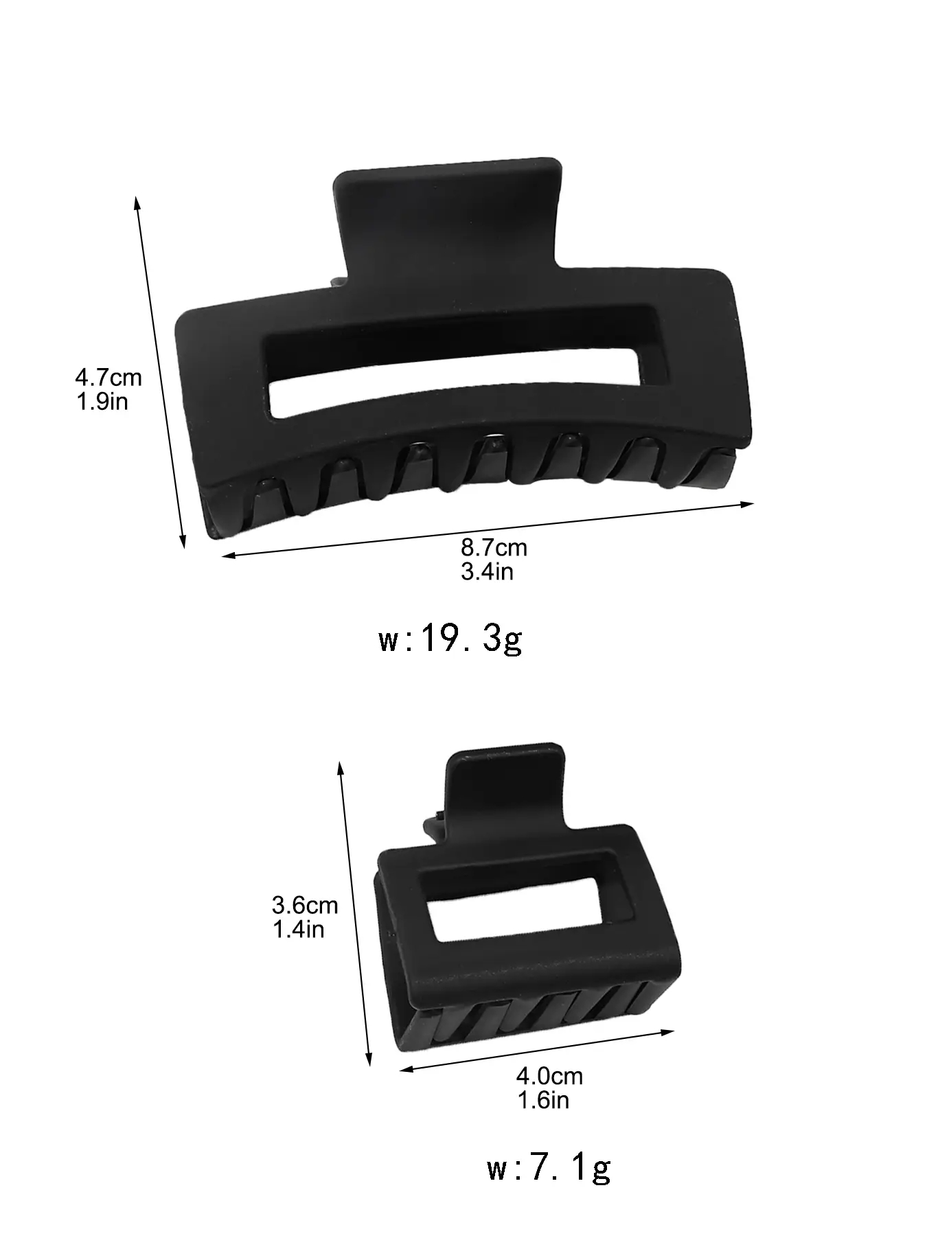 12 Pieces Rectangle Grab Clip Frosted PS Shark Clip Simple Hair Grab Clip Hair Accessories Accessories