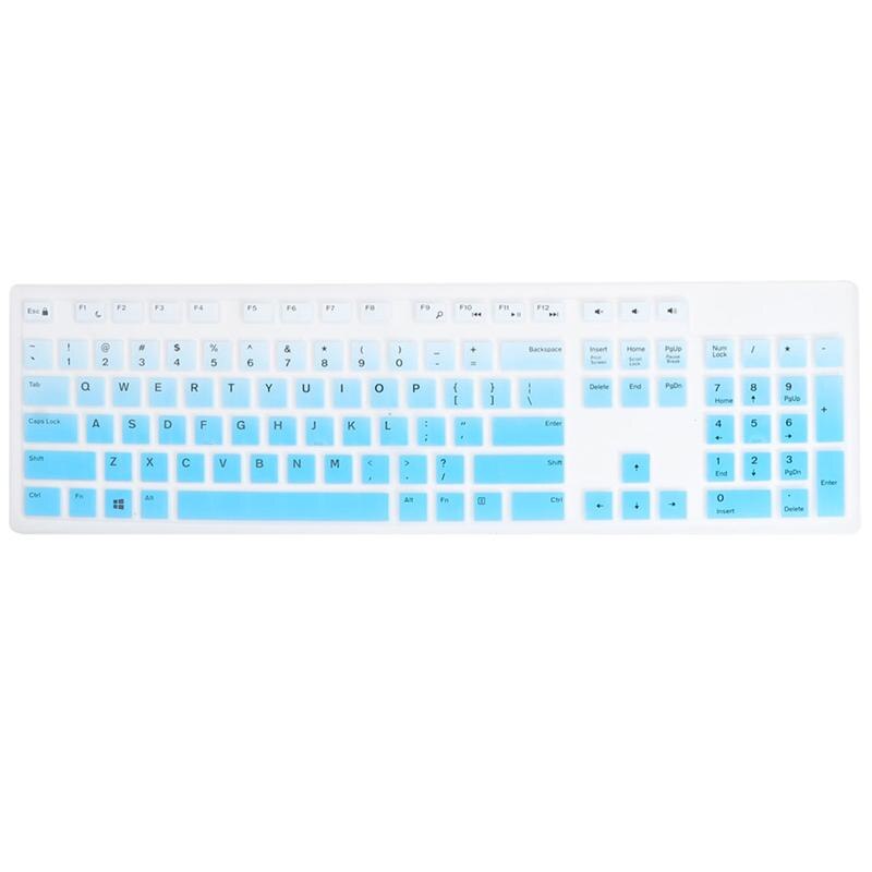 Hight Silicone Keyboard Protective Cover Keyboard Stickers Skin Cover Keycaps For Dell KB216 Wired Keyboard: Blue