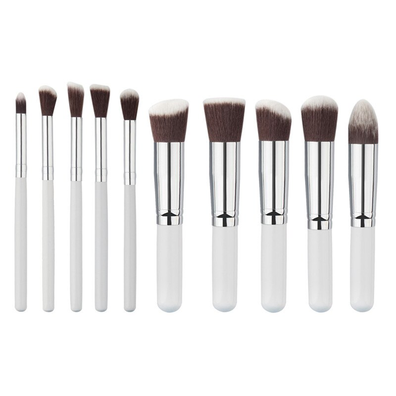 10 stuks mini-formaat kabuki-kwast make-upkwastenset foundation poeder oogschaduw maquiagem cosmetics make-upkwasten beautytoolkits: Mini-wy