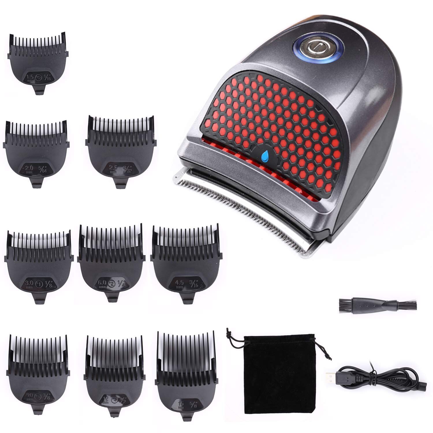 Mannen Bald Head Tondeuse Snelkoppeling Self-Haircutting Hulpmiddel Tondeuse Draadloze Oplaadbare Scheerapparaat Scheren Machine Met 9 Com
