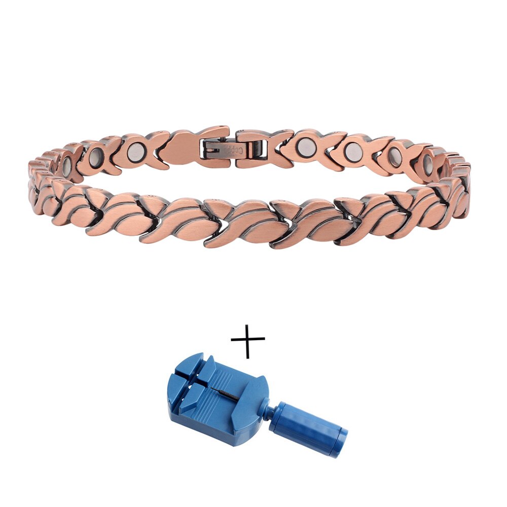 fein4U B380 verrotten Reinem Kupfer Magnetische Armbinde für Frauen Schmerzen Linderung für Arthritis und Karpaltunnel MigräNe Tennis Ellenbogen: Kupfer2