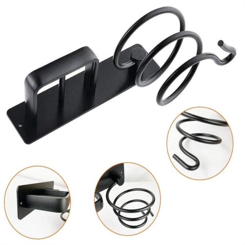 Soporte para secador de pelo de baño, organizador de pared, soporte para plancha de pelo, estantes de almacenamiento, accesorios