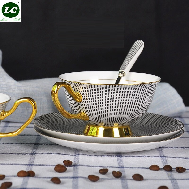 Mok Koffie Bone China Europese Koffiekoppen 200Ml Keramische Met Schotel Rode Thee Kopje Koffie Mok Arabische Koffie cup