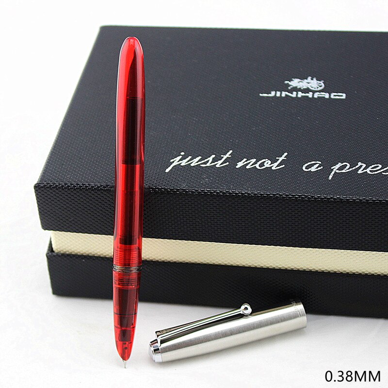 Vintage artistic Fountain pen Steel metal cap 0.38mm extra fine pens Jinhao 51A Stationery Office school supplies A6994: Y / 0.38MM