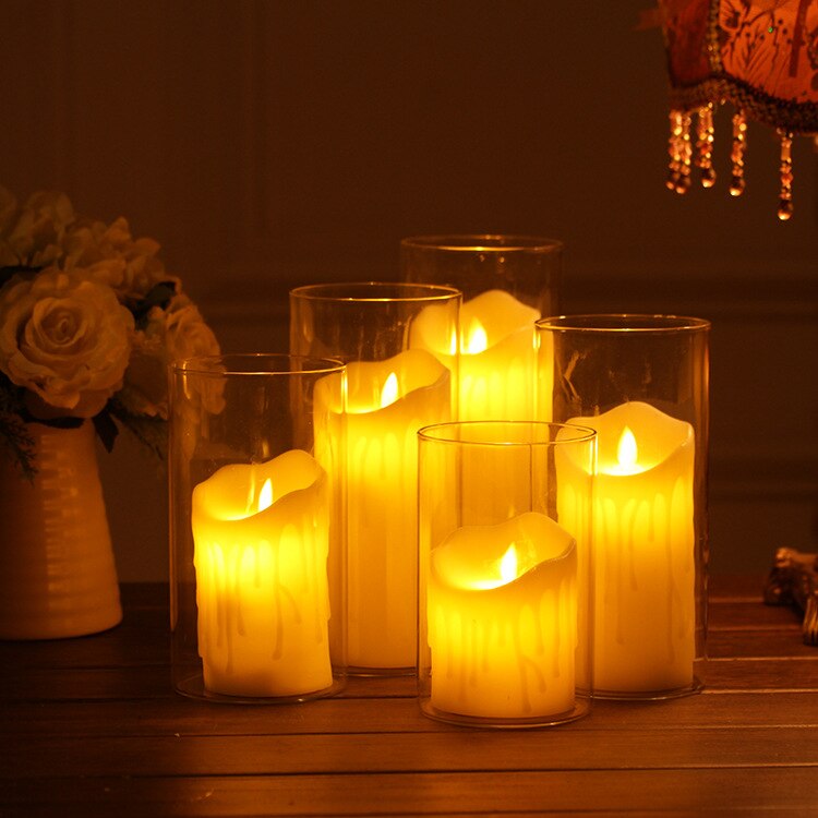 Lellen-bougie en forme de larmes, bougie parfumée, pilier à velas, pour décoration de mariage, pour fête d'anniversaire, bougies LED, 1 pièce