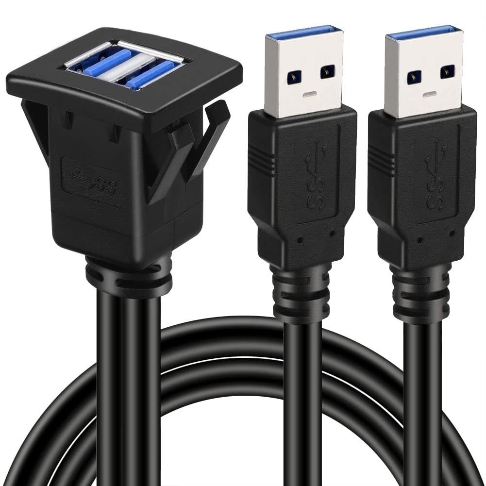 Aileap Usb 3.0 Hoge Snelheid Flush Mount Verlengkabel Met Gesp Voor Auto Vrachtwagen Boot Motorfiets Dashboard Interface