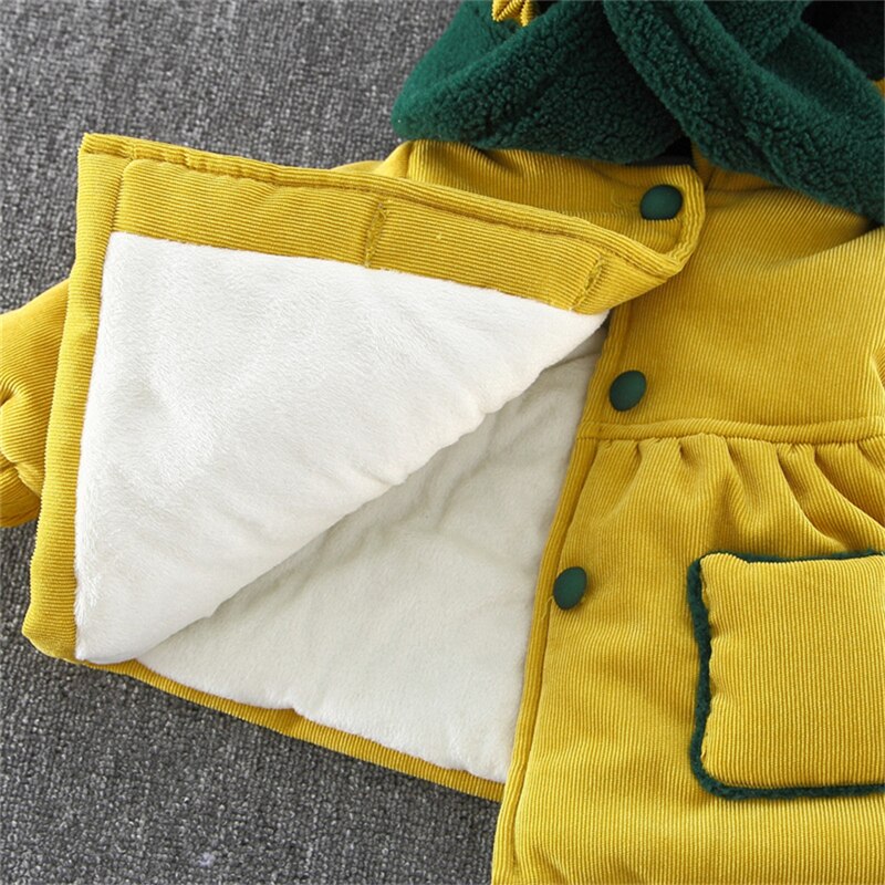 Alisenna-Plumífero de algodón con capucha para niña, Parkas gruesas y cálidas de princesa, ropa de nieve para niño, abrigo + bufanda