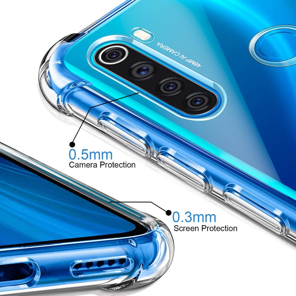 3-in-1 Airbag capa,Case + Glass Xiaomi Redmi Note 8 Pro 8 T 360 Full Cover Case redmi-note-8t Clear case note 8t nfc Back Cover