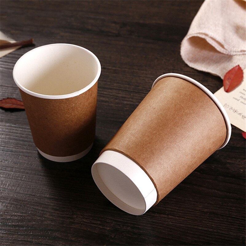 50 Stuks 280 Ml Wegwerp Papier Cup Home Office Drinken Houder Anti-Brandwonden Koffie Water Cups