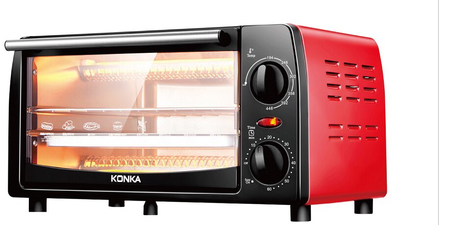 Mini horno eléctrico de latón empotrado KONKA 12L, horno eléctrico de rango, electrodomésticos integrados para Cocina: Default Title