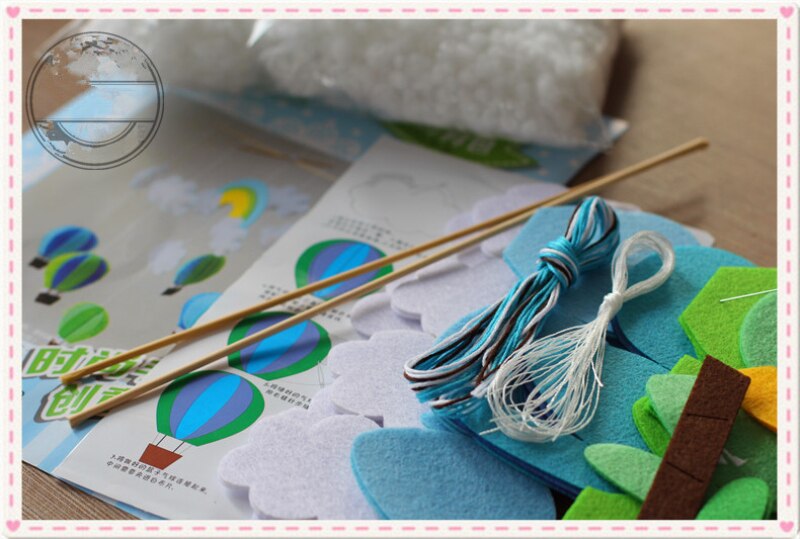 Luftballong barn nonwoven filt tysta leksaker vindklockor för barn tidigt utbildningsmaterial paket mamma sy för baby