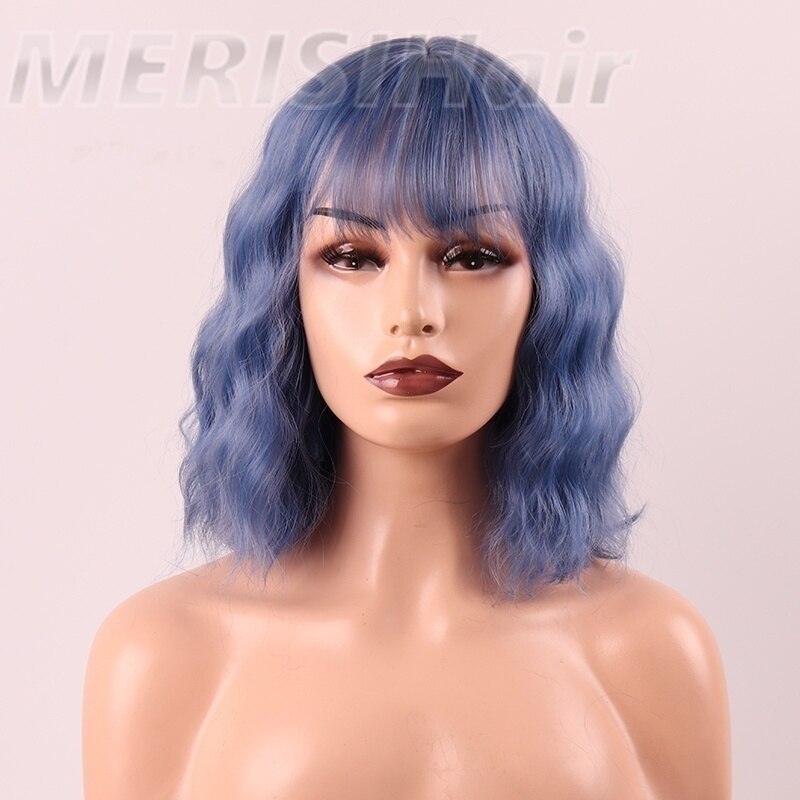 Linghang kortbølgebånd pannelugg parykk 15 farger høytemperatur syntetisk parykk egnet til hvite/svarte kvinner: 0906-4043