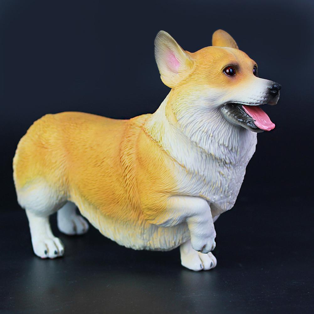 Levensechte Corgi Hond Diermodel Pvc Effen Beeldje Desktop Ornament Kids Speelgoed