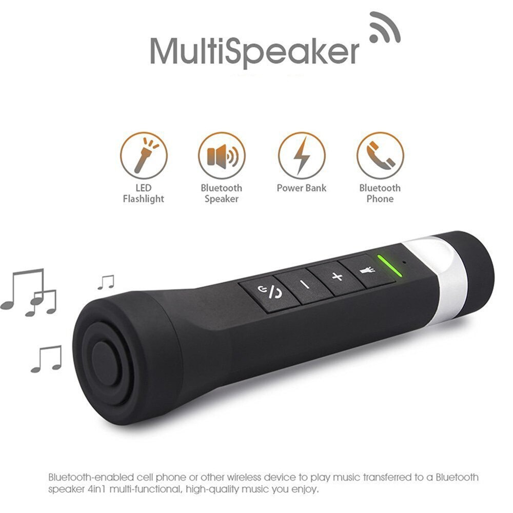 5 In 1 Fiets Speaker Outdoor Sport Power Bank Zaklamp Mp3 Speler Bluetooth Stereo Subwoofer Handsfree Telefoon Voor Fiets